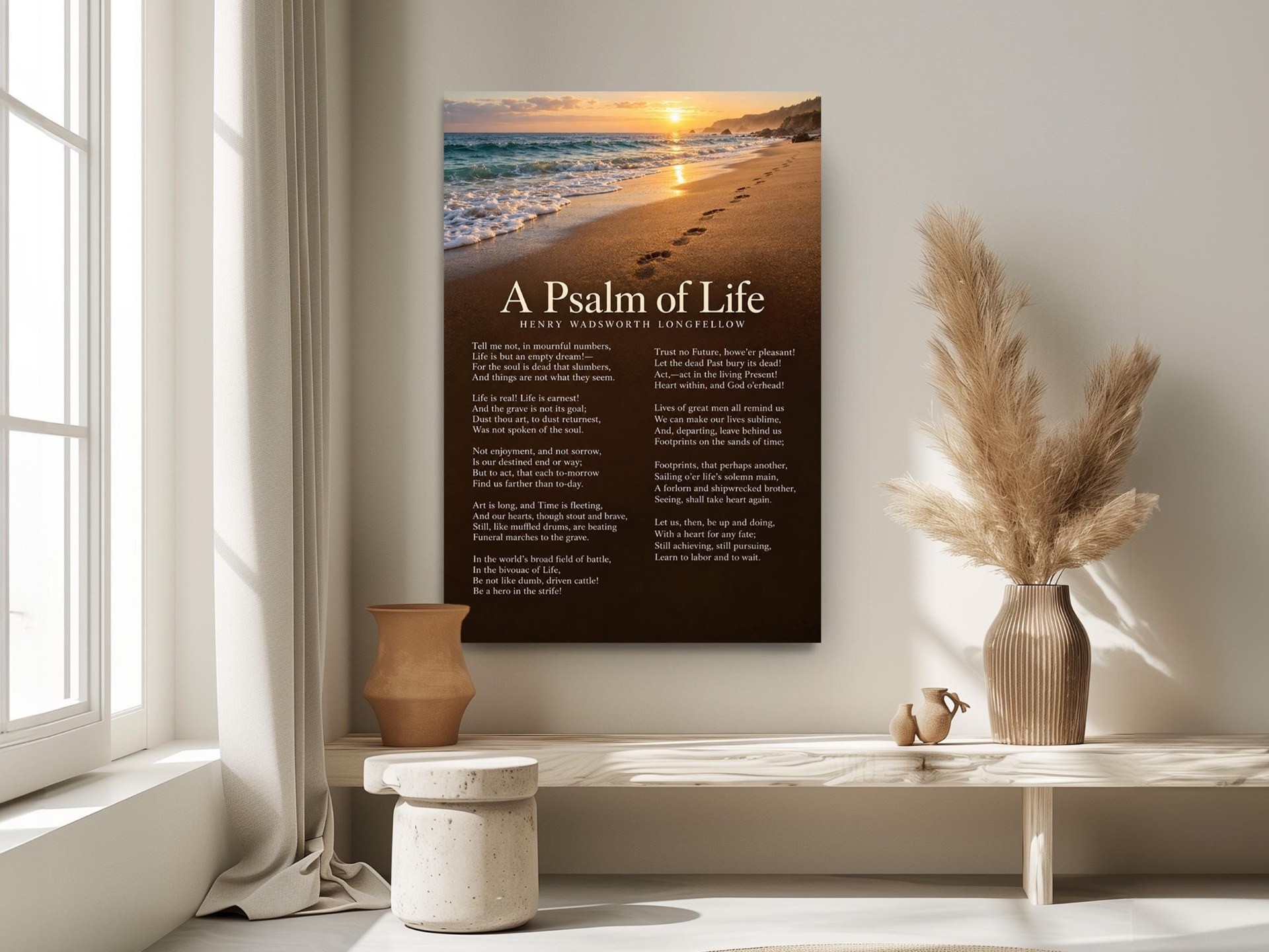 A Psalm of Life Poem Canvas Wall Art