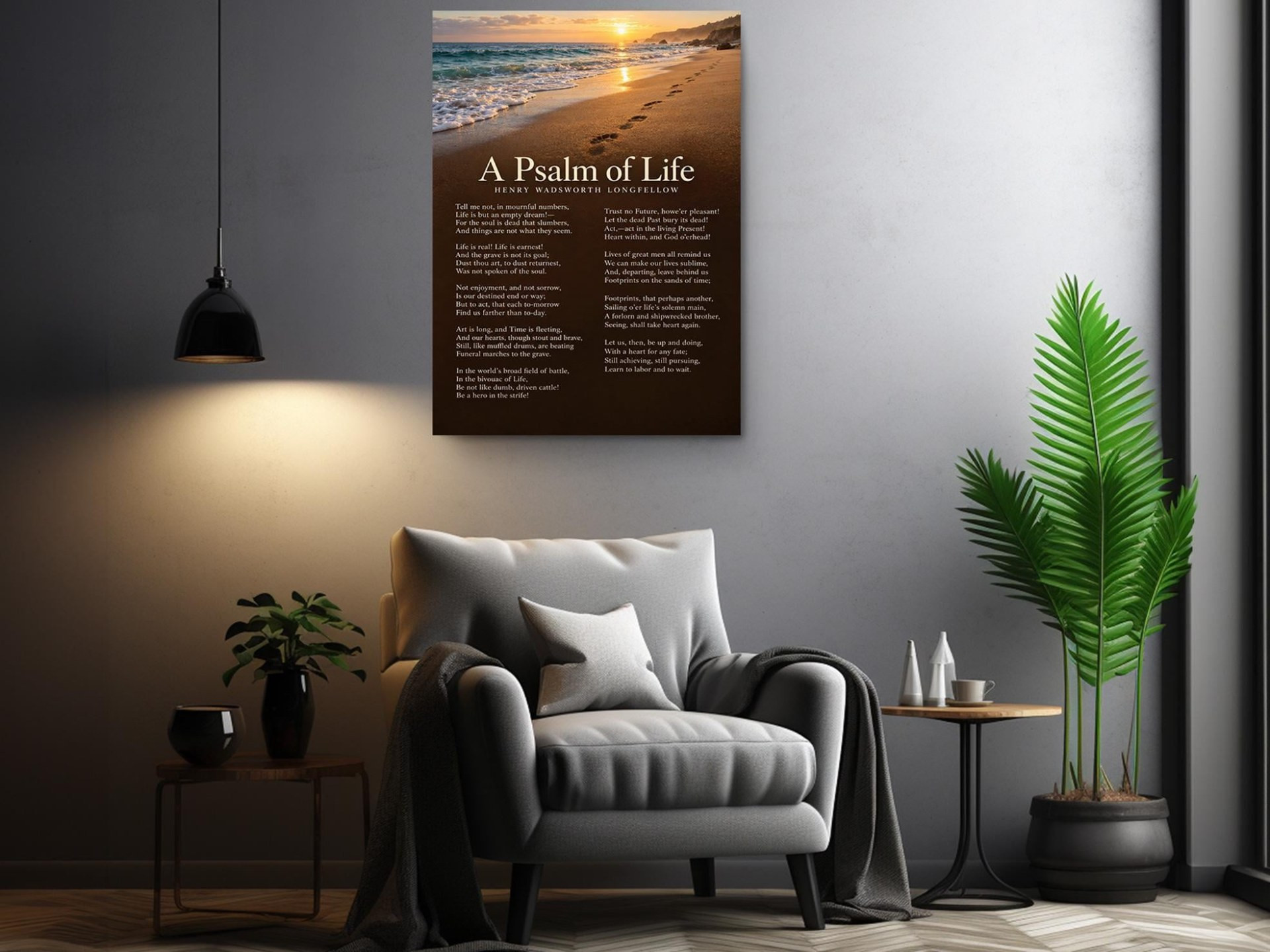 A Psalm of Life Poem Canvas Wall Art