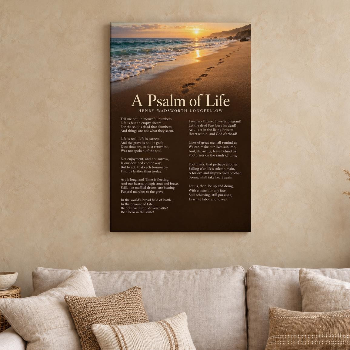 A Psalm of Life Poem Canvas Wall Art