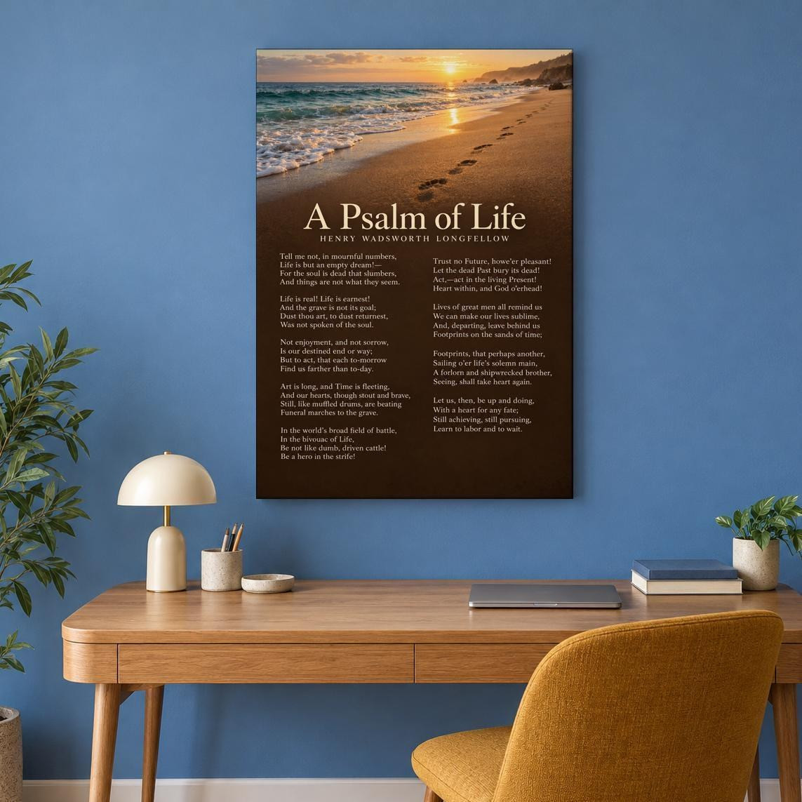 A Psalm of Life Poem Canvas Wall Art