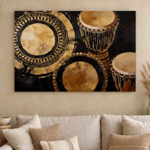 African Djembe Drums Canvas Wall Art