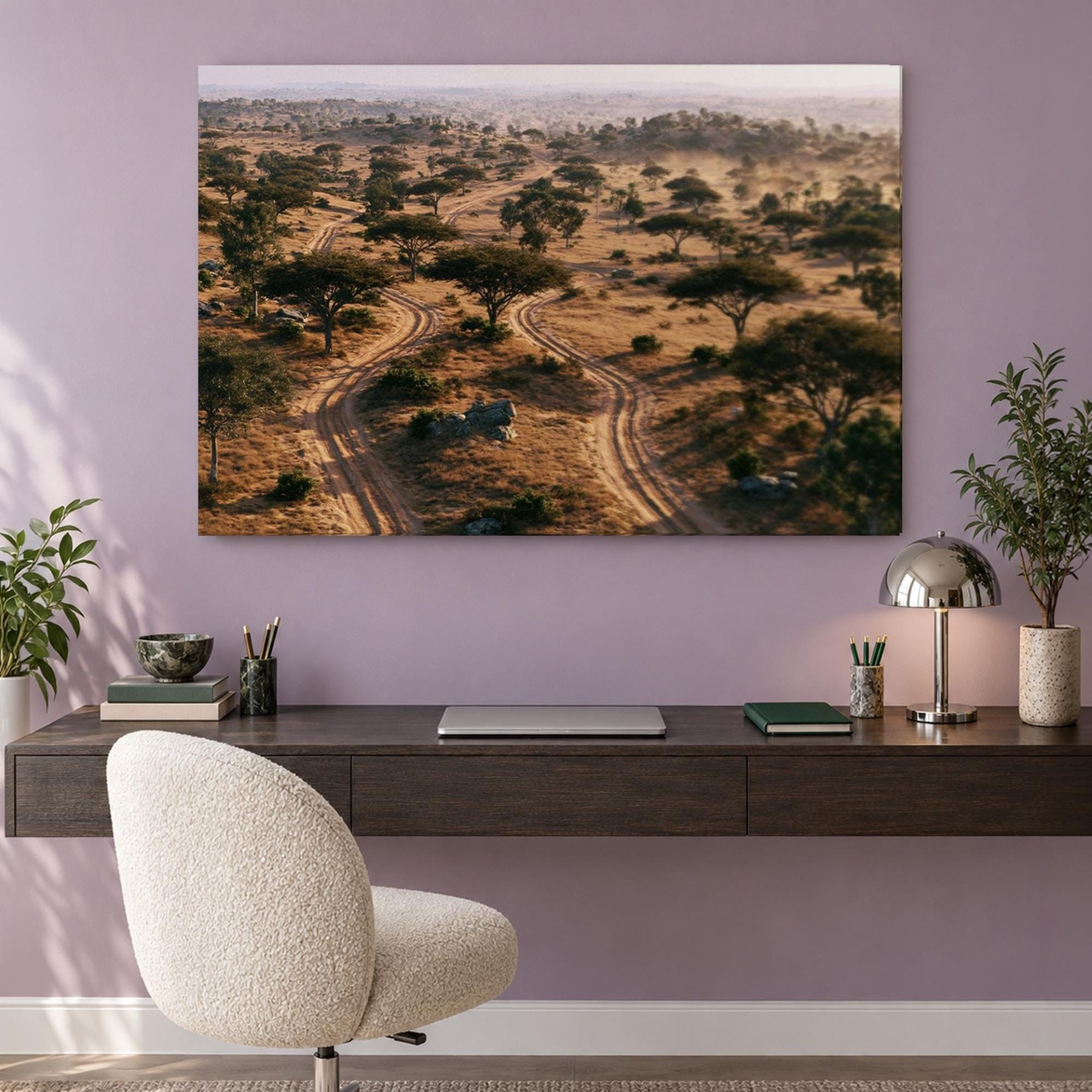 African Savanna Aerial Canvas Wall Art