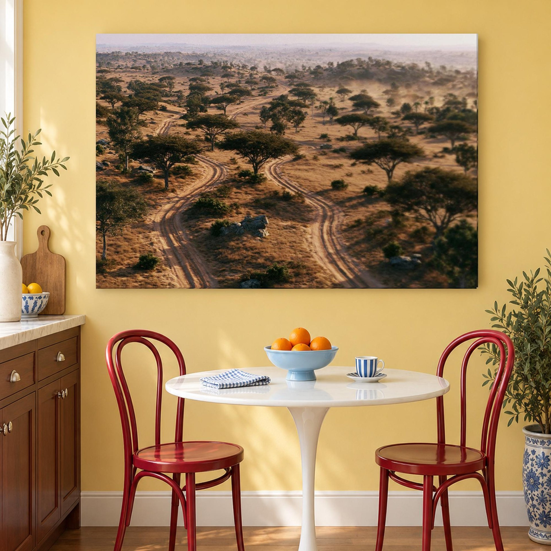 African Savanna Aerial Canvas Wall Art
