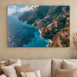 Amalfi Coast Aerial Canvas Wall Art
