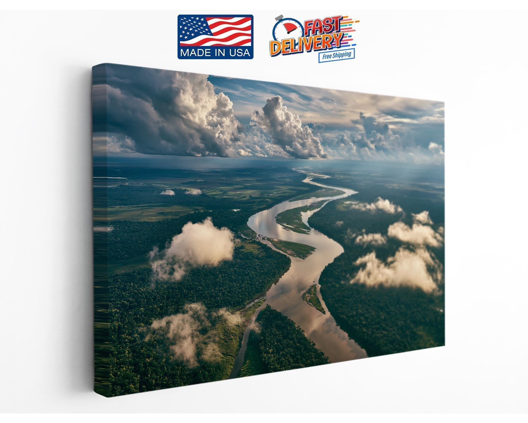 Amazon Rainforest River Canvas Wall Art