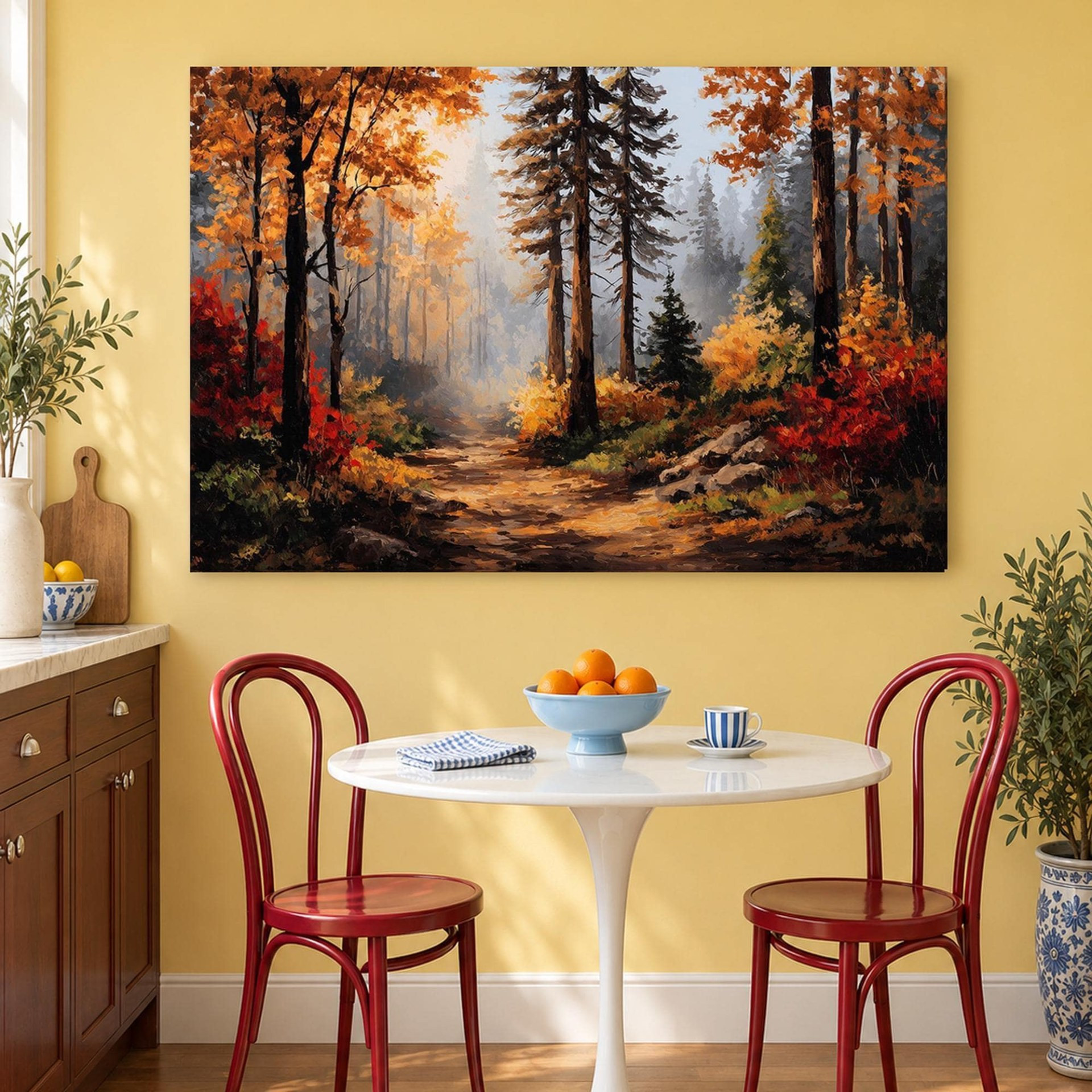 Autumn Forest Path Canvas Wall Art