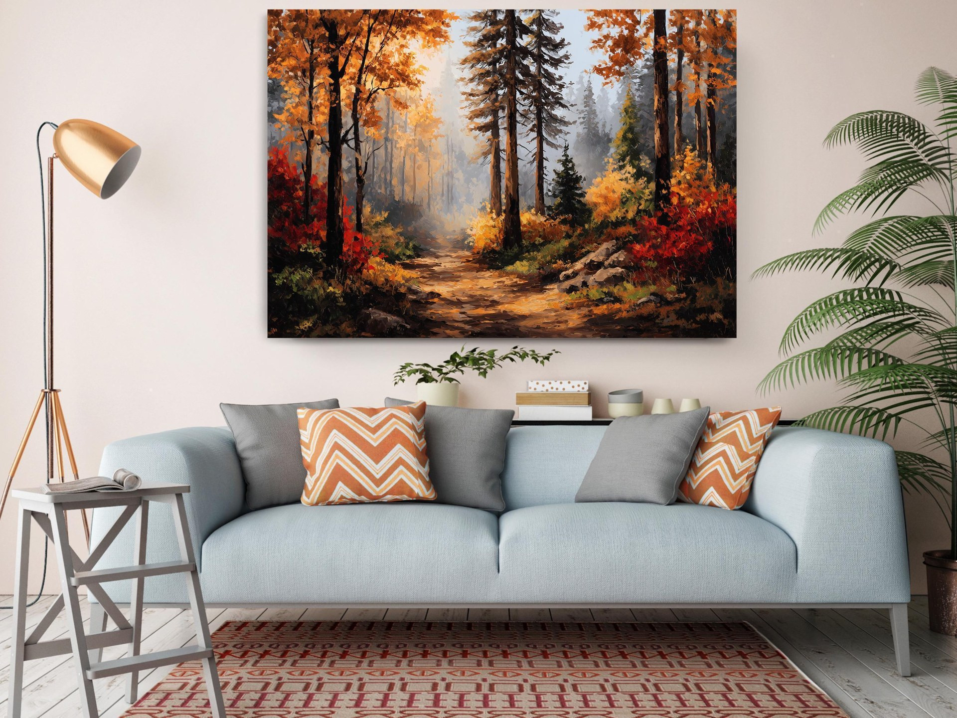 Autumn Forest Path Canvas Wall Art