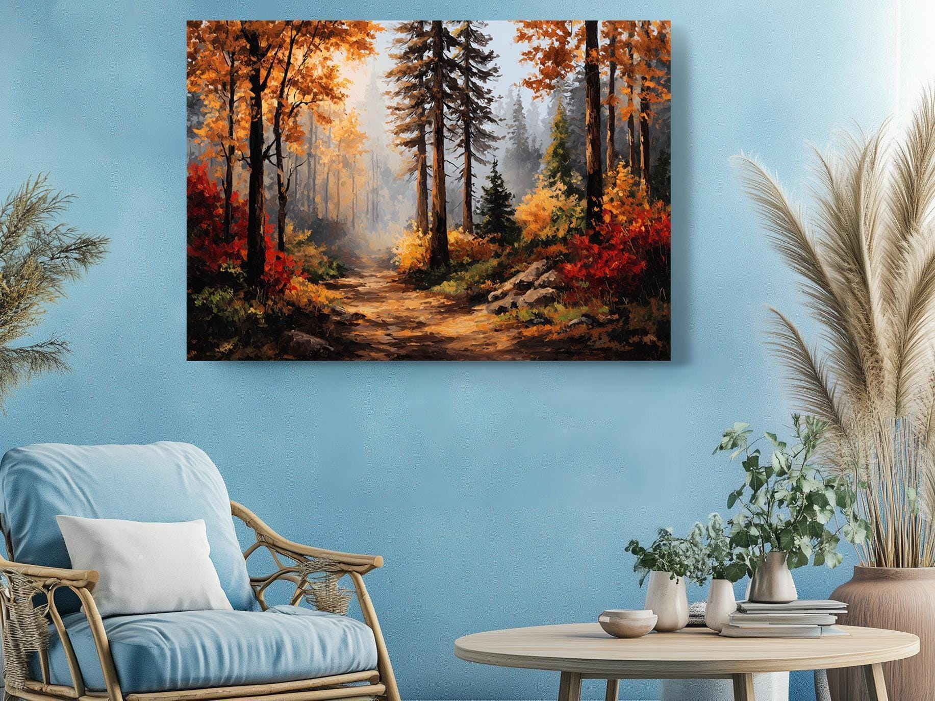 Autumn Forest Path Canvas Wall Art