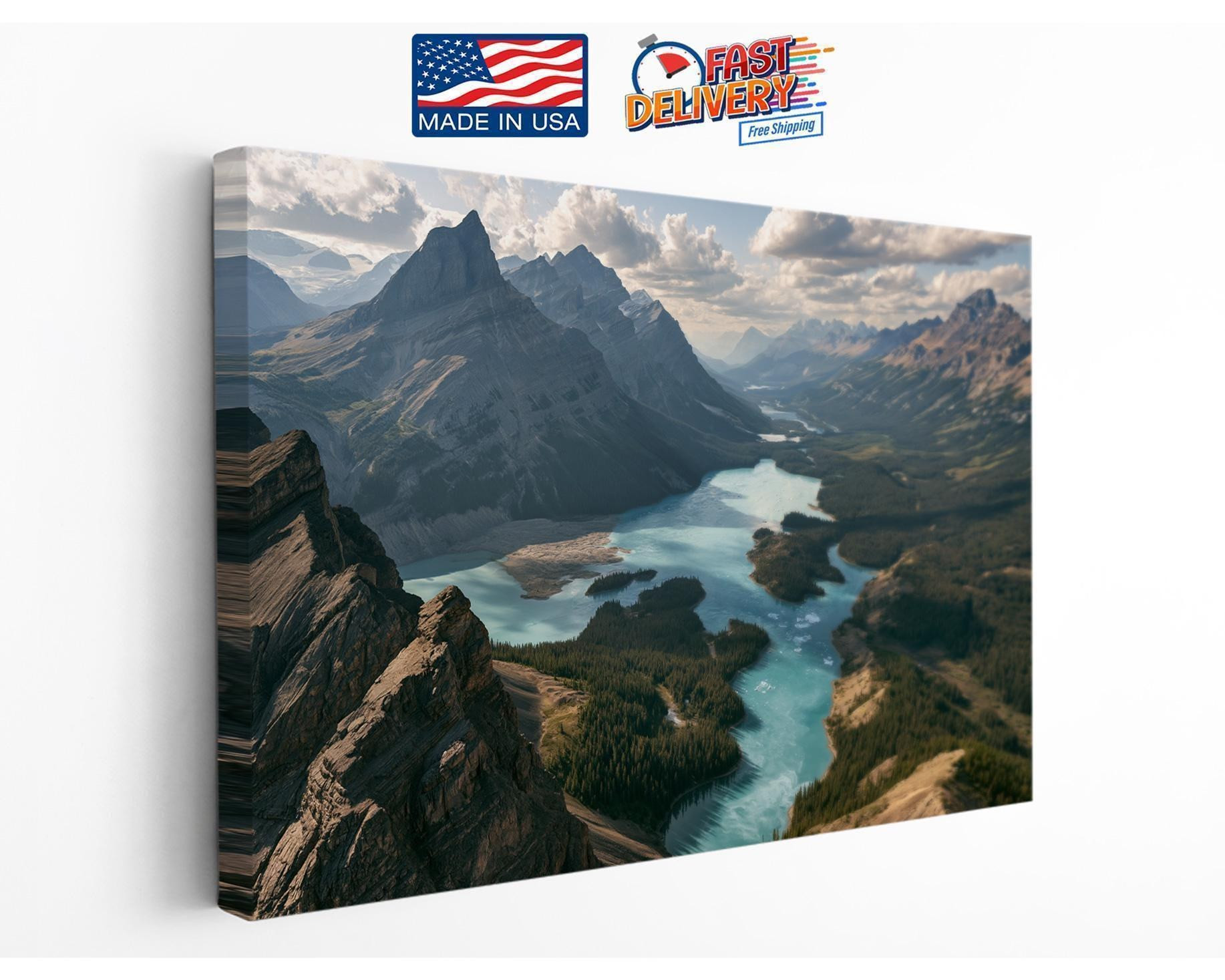 Banff Mountain Lake Canvas Wall Art