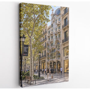 Barcelona Modernist Street Canvas Wall Art