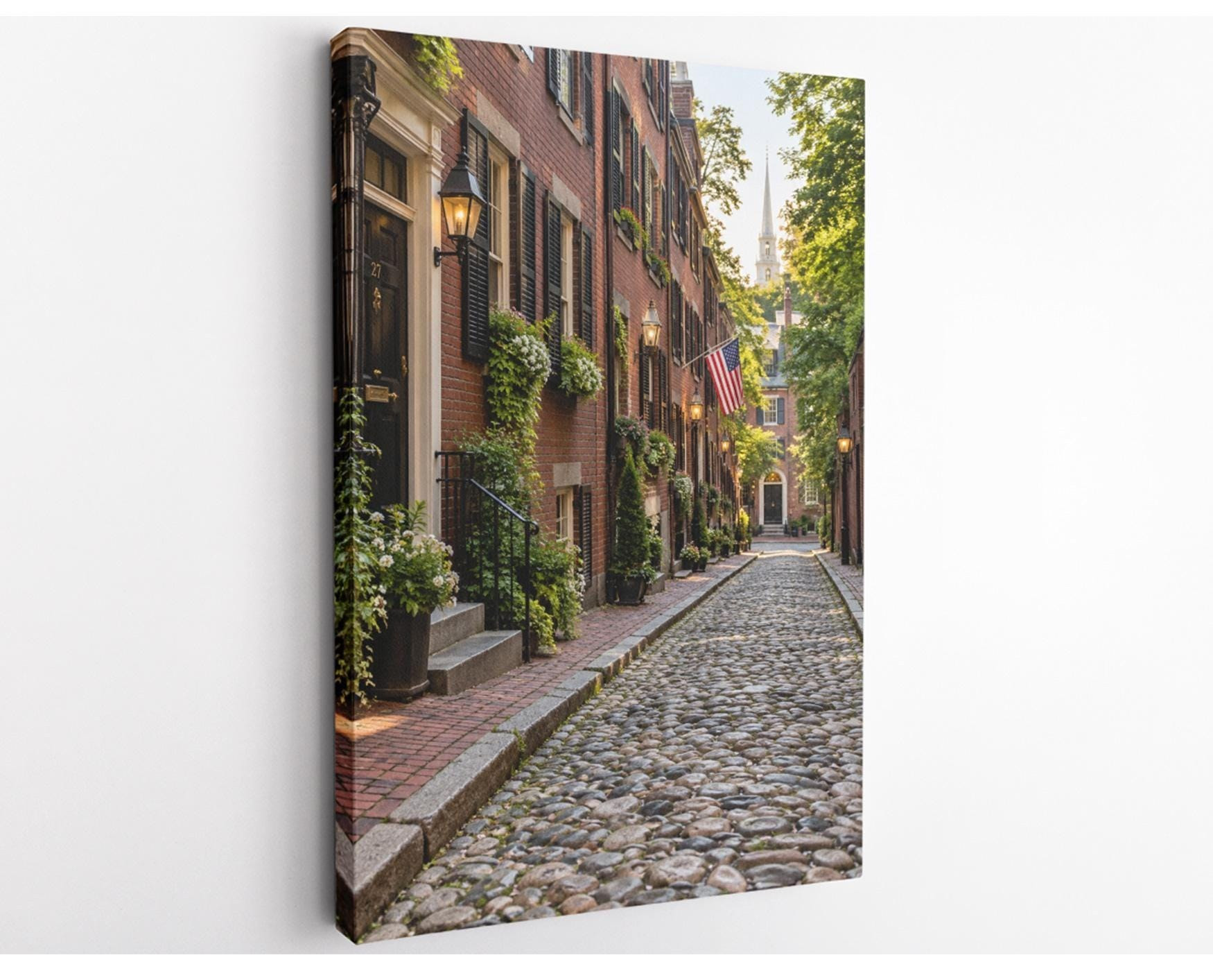Boston Acorn Street Canvas Wall Art