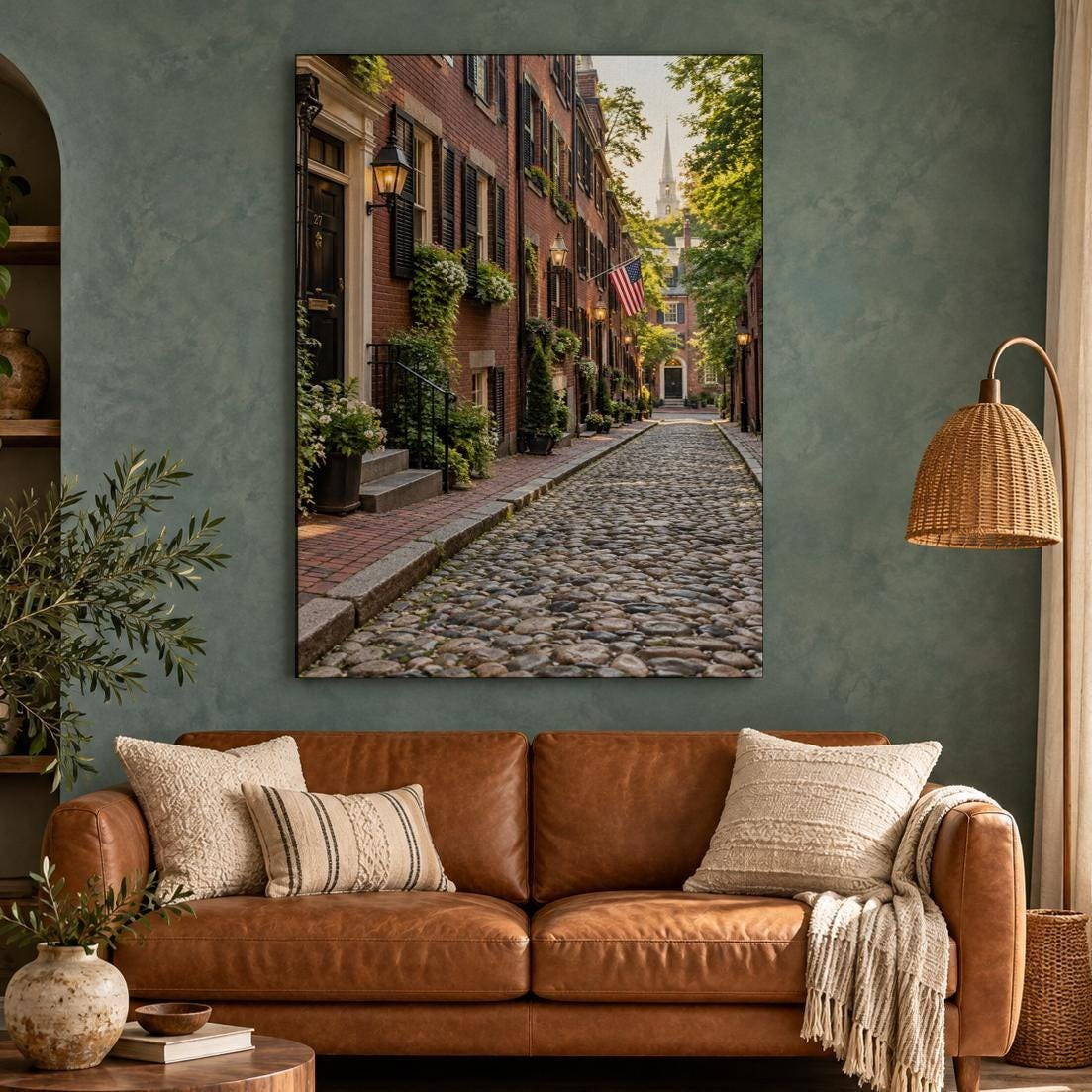Boston Acorn Street Canvas Wall Art