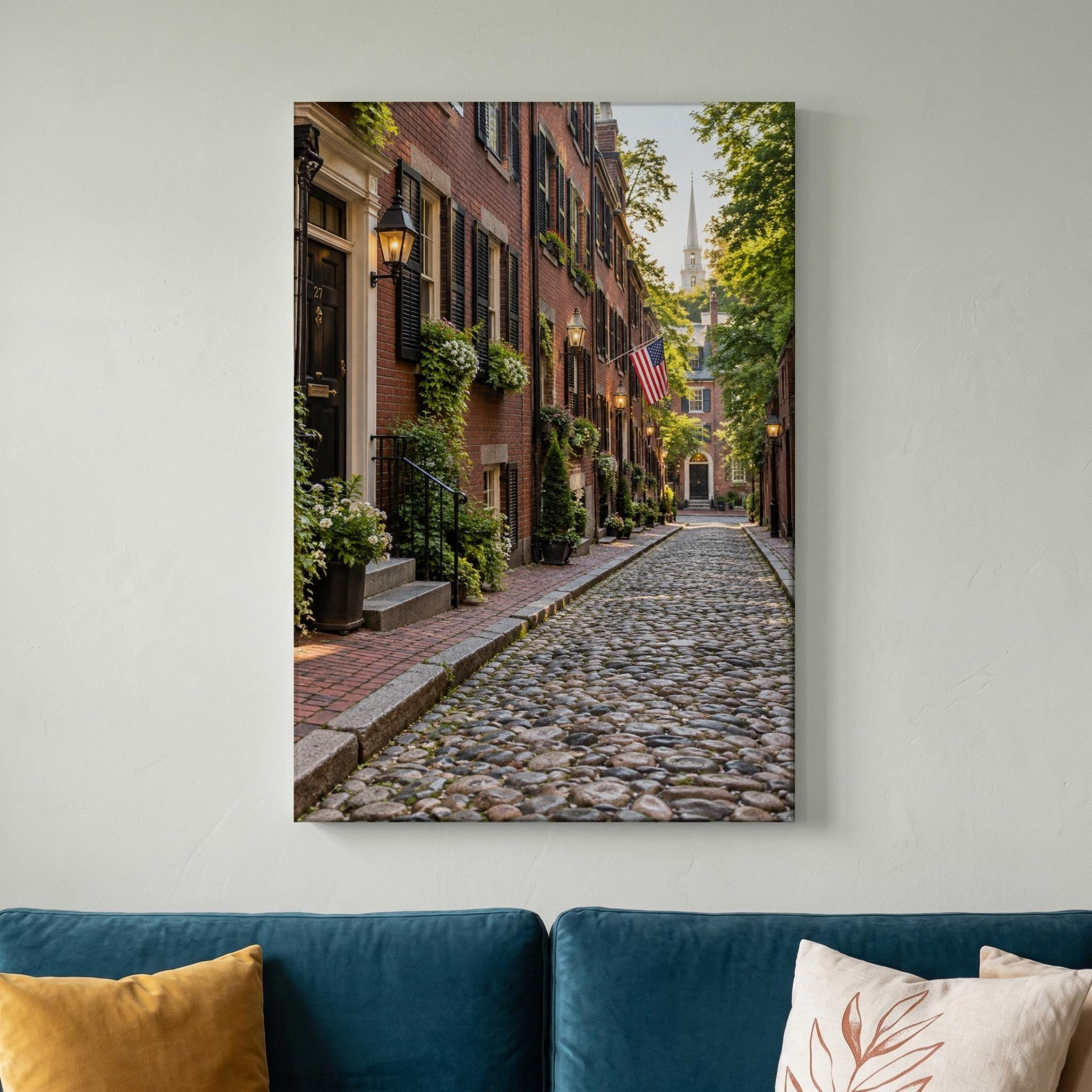 Boston Acorn Street Canvas Wall Art