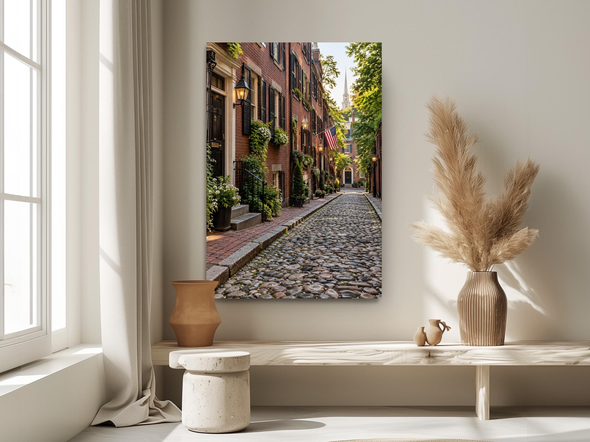 Boston Acorn Street Canvas Wall Art