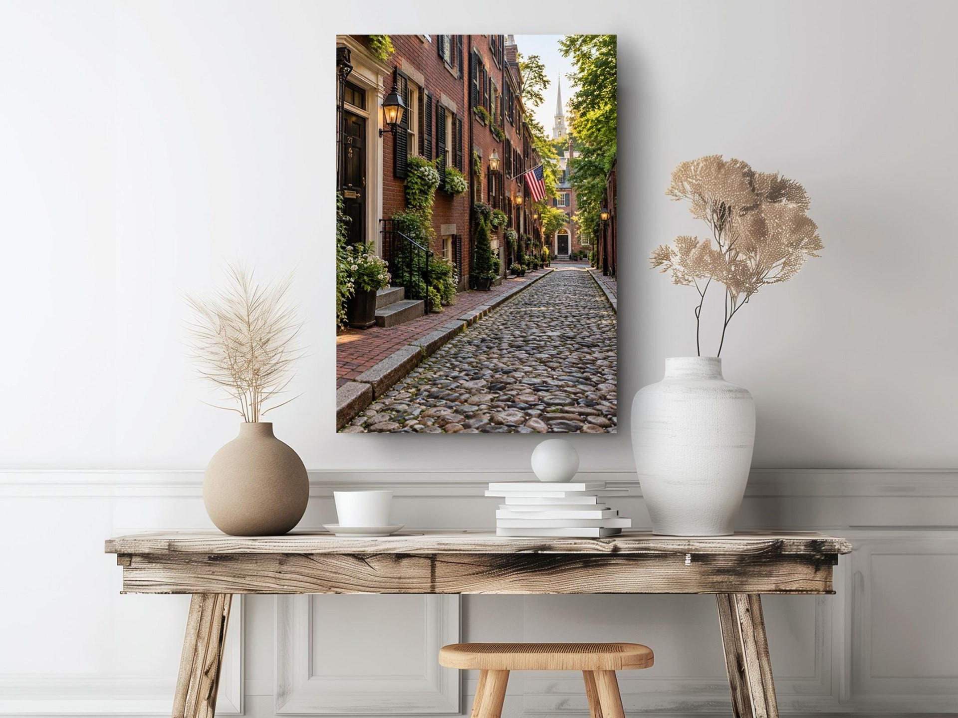 Boston Acorn Street Canvas Wall Art