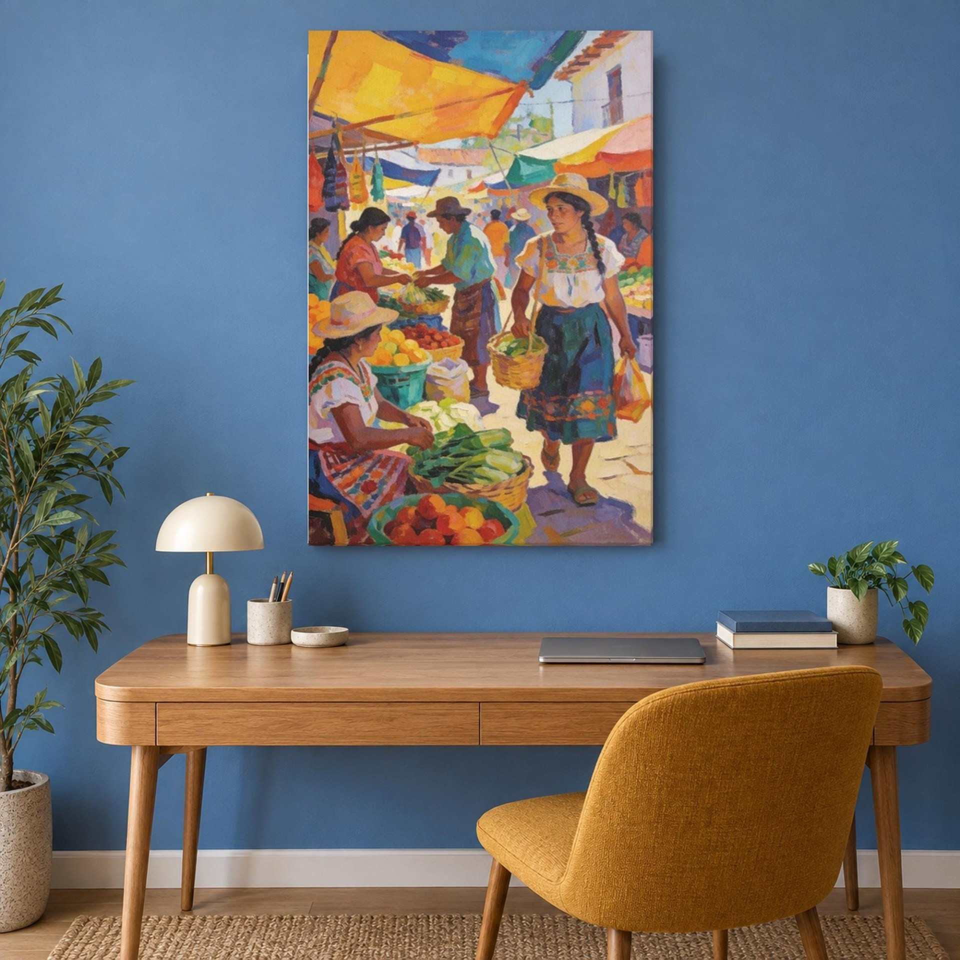 Colorful Latin Market Canvas Wall Art