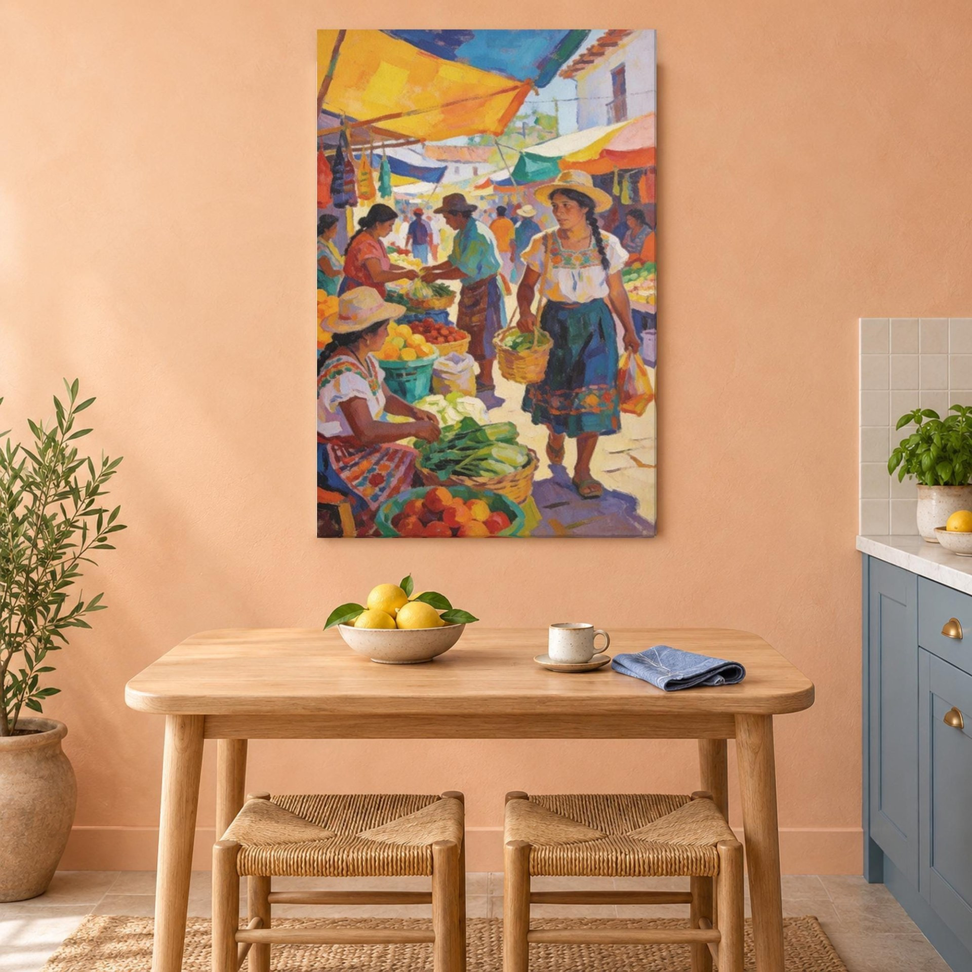Colorful Latin Market Canvas Wall Art
