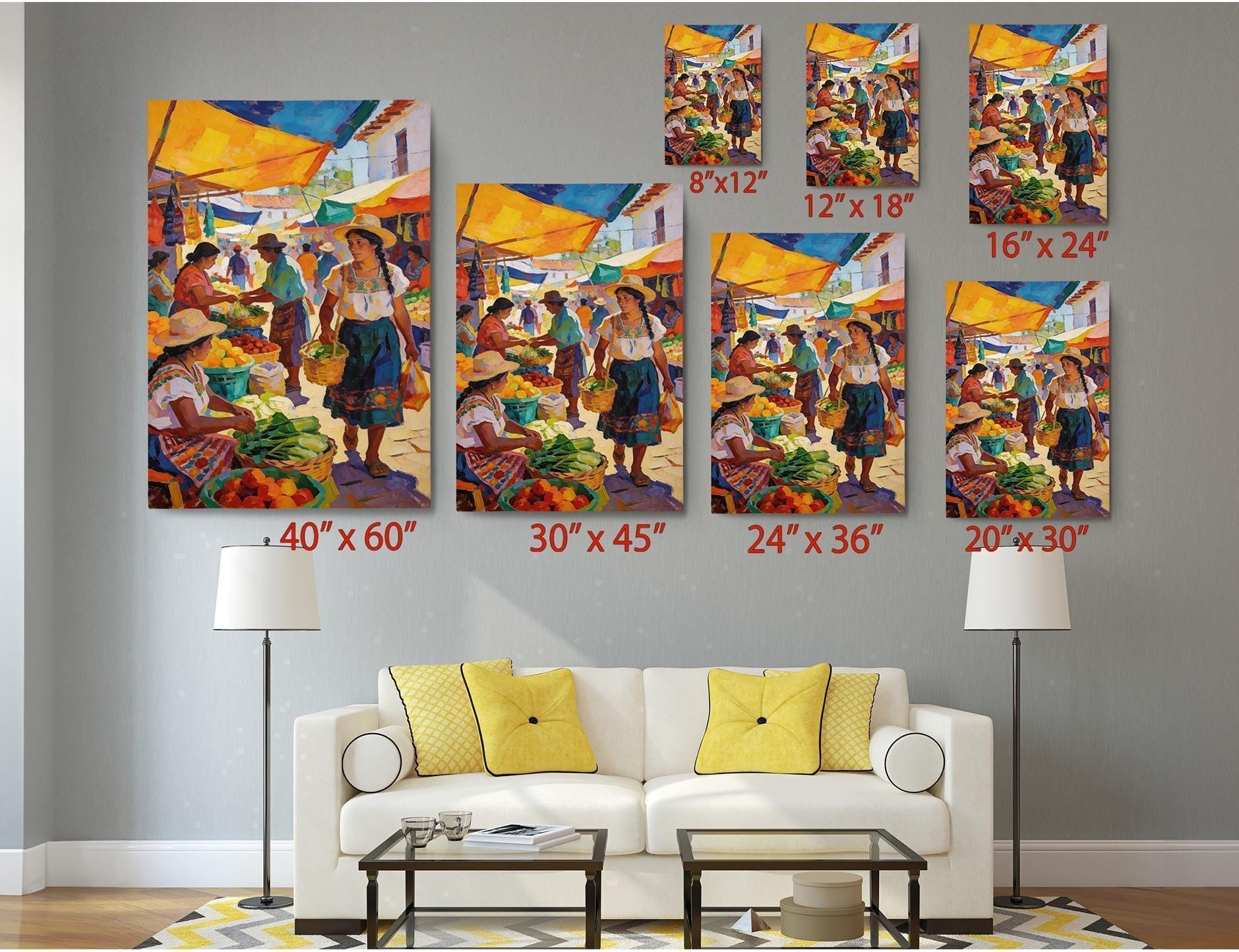 Colorful Latin Market Canvas Wall Art