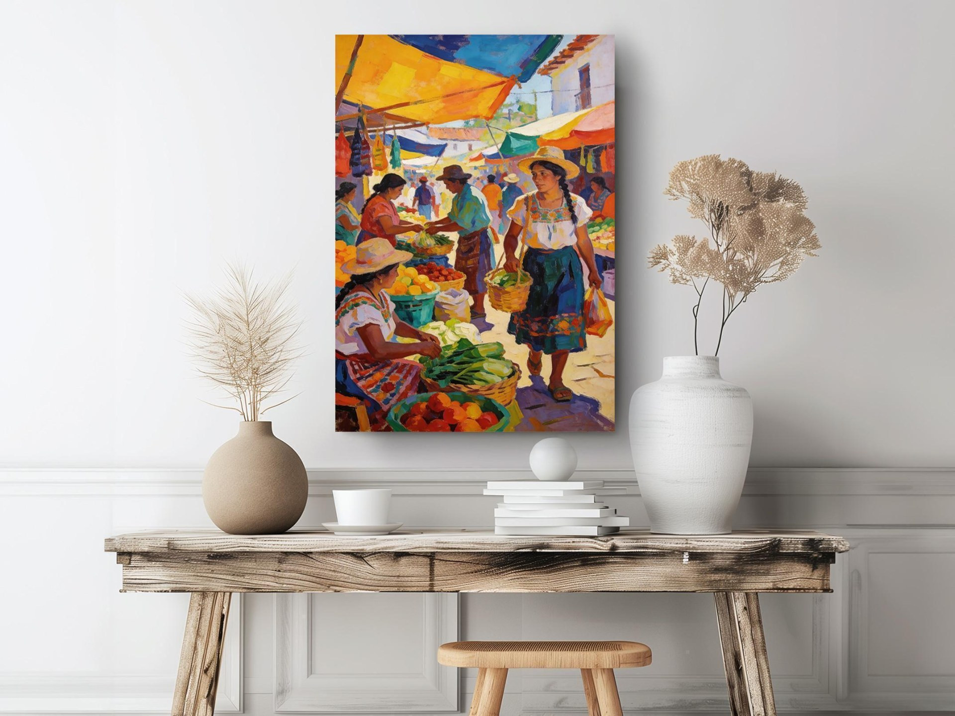 Colorful Latin Market Canvas Wall Art