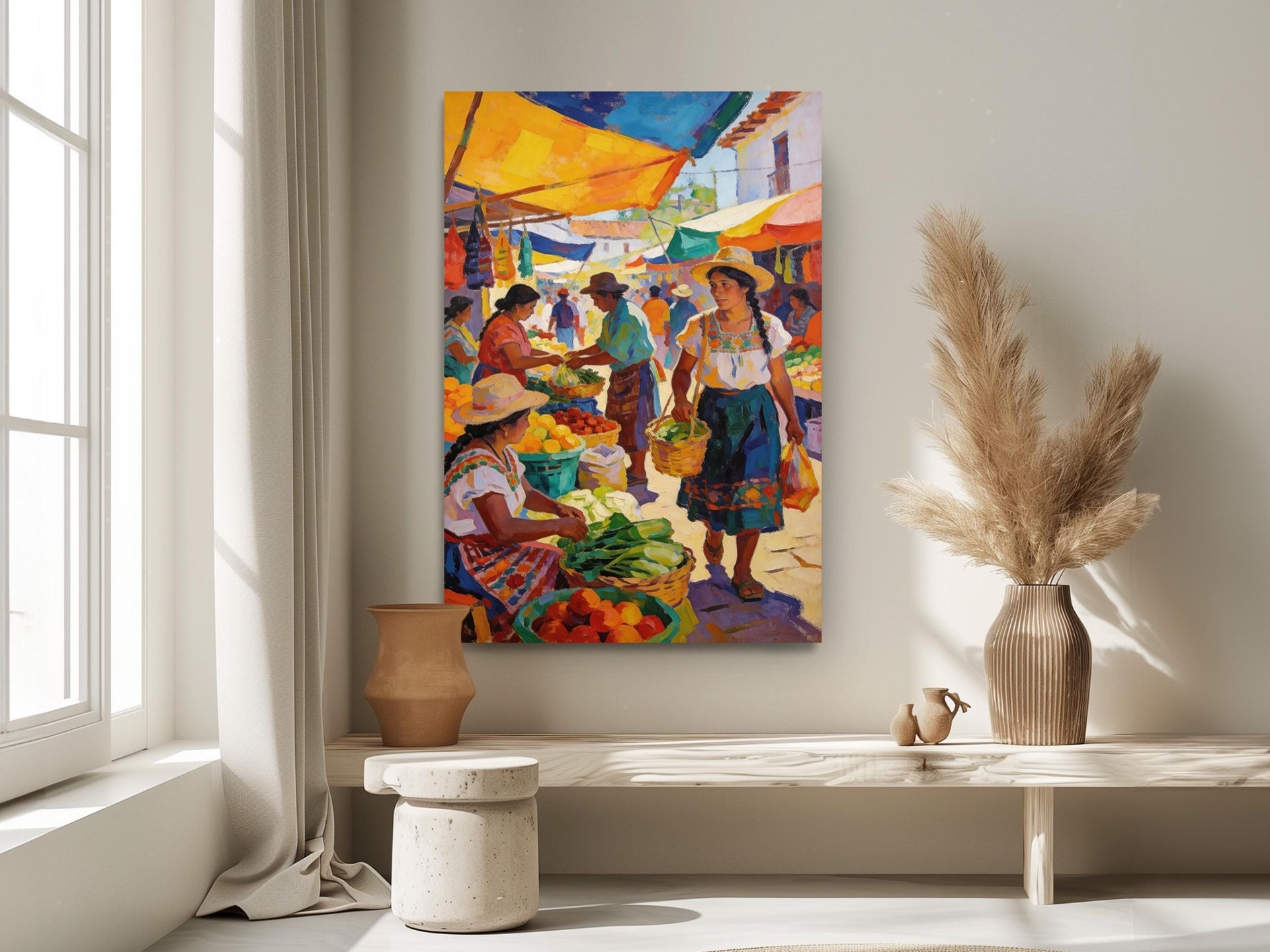 Colorful Latin Market Canvas Wall Art