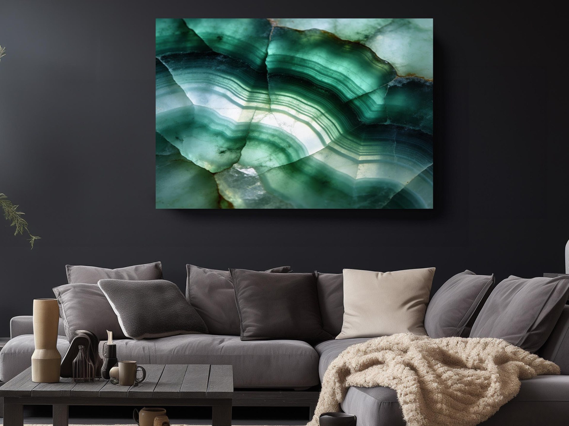 Emerald Agate Canvas Wall Art