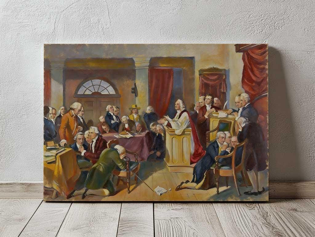 First Prayer in Congress Classic Canvas Wall Art