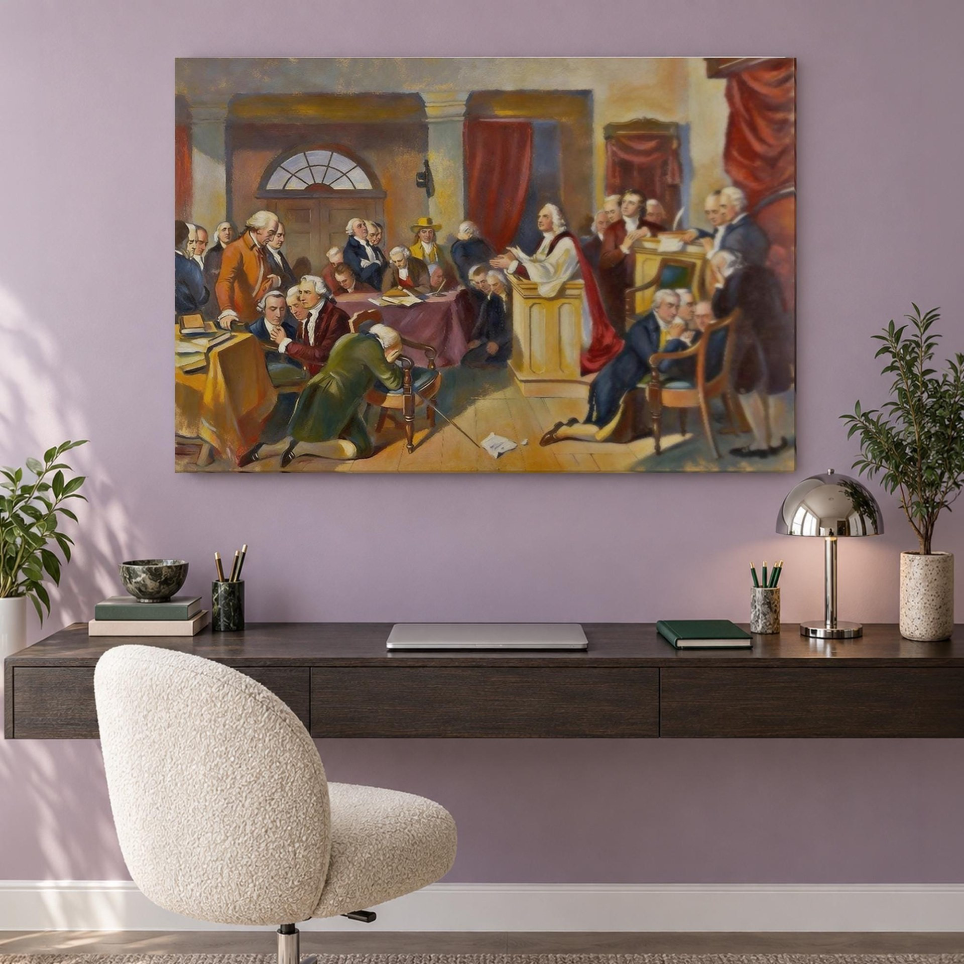 First Prayer in Congress Classic Canvas Wall Art
