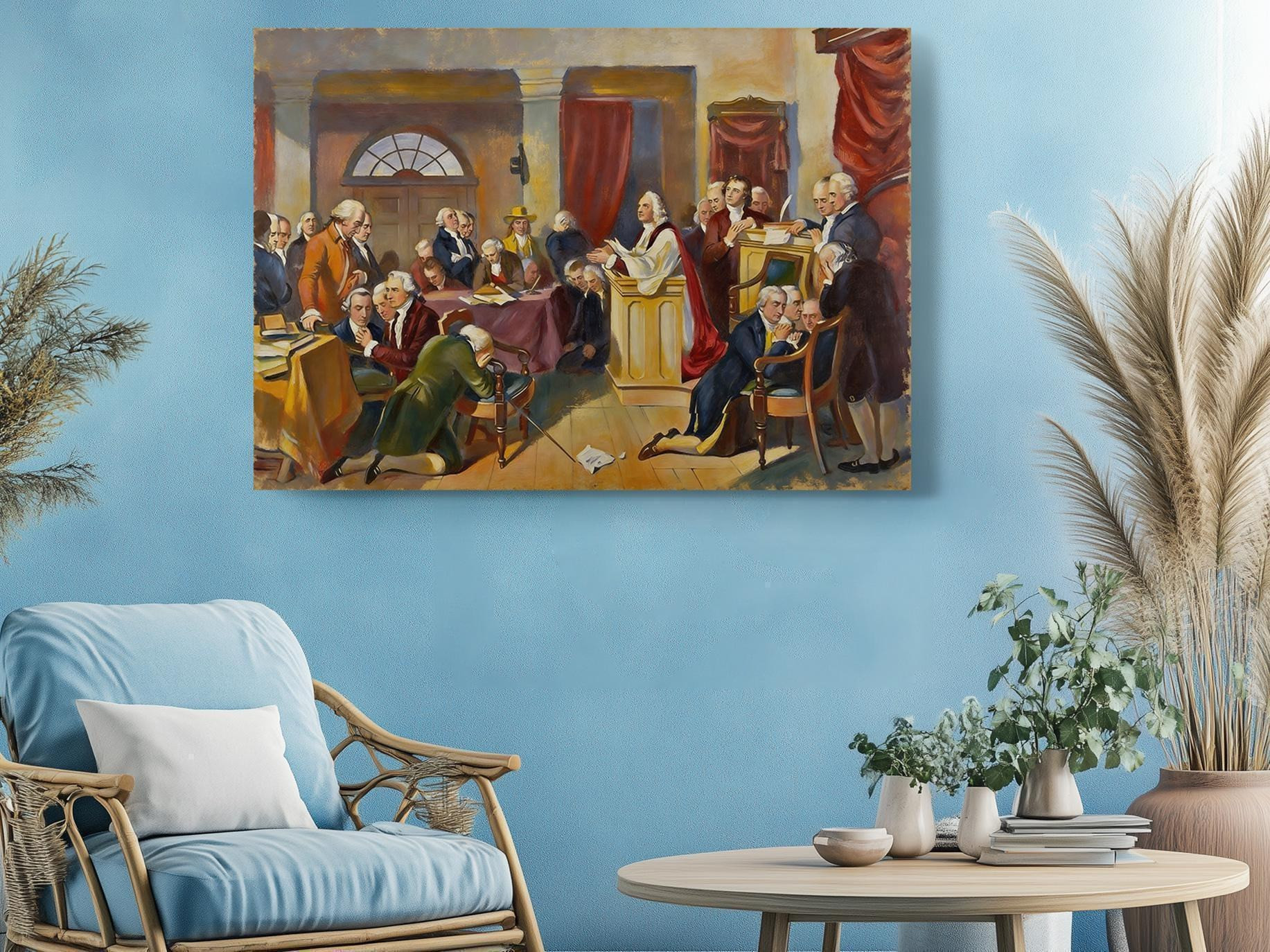 First Prayer in Congress Classic Canvas Wall Art