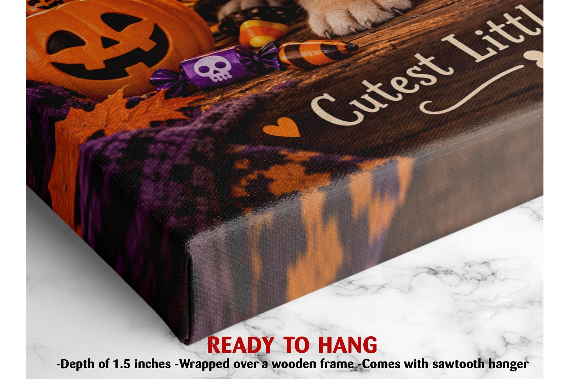 Frenchie Skeleton Halloween Canvas Wall Art
