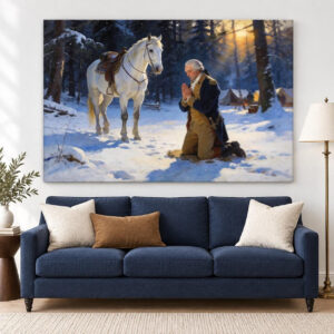 George Washington Praying in the Snow Canvas Wall Art