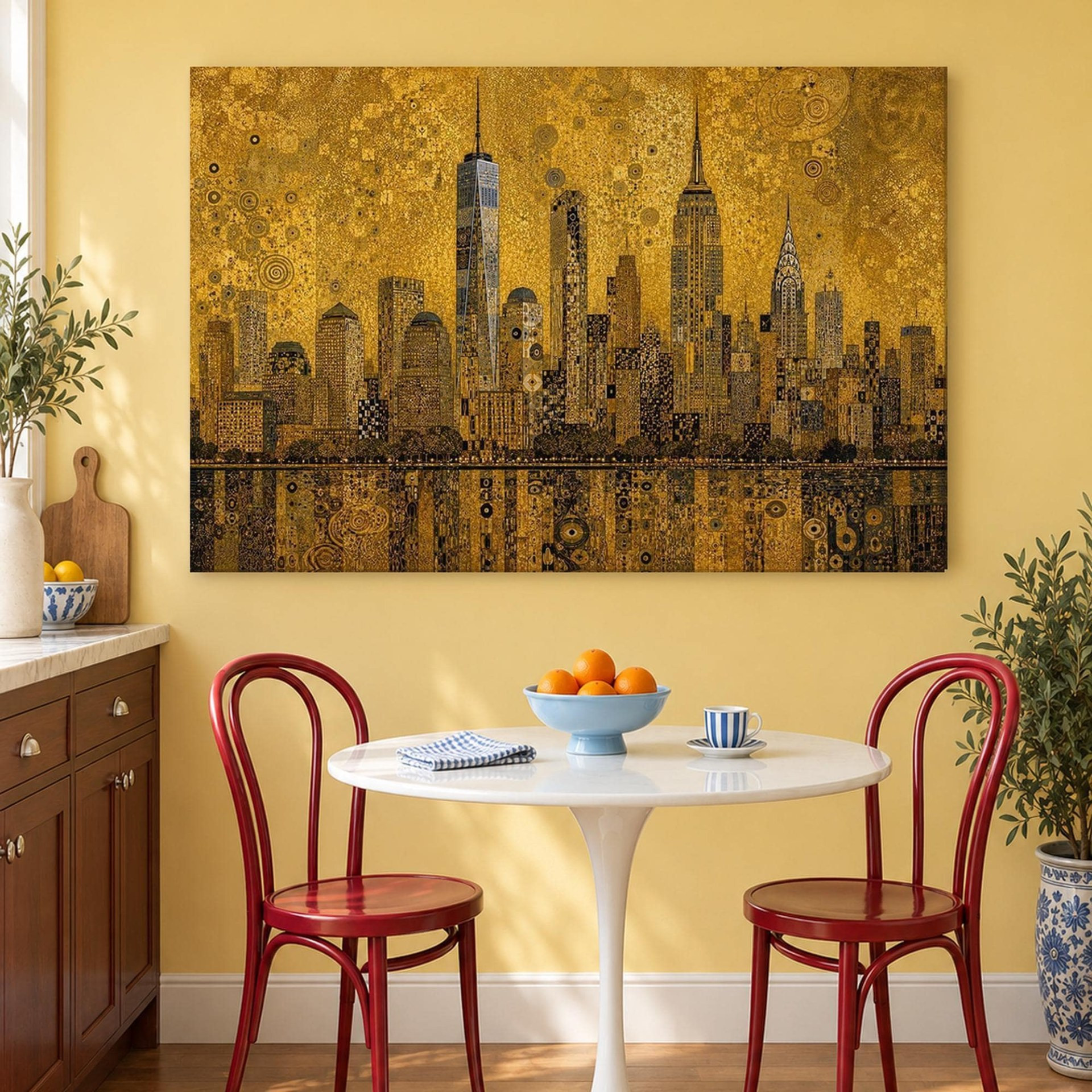 Gold New York Skyline Canvas Wall Art