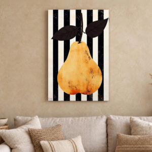 Golden Pear Kitchen Canvas Wall Art