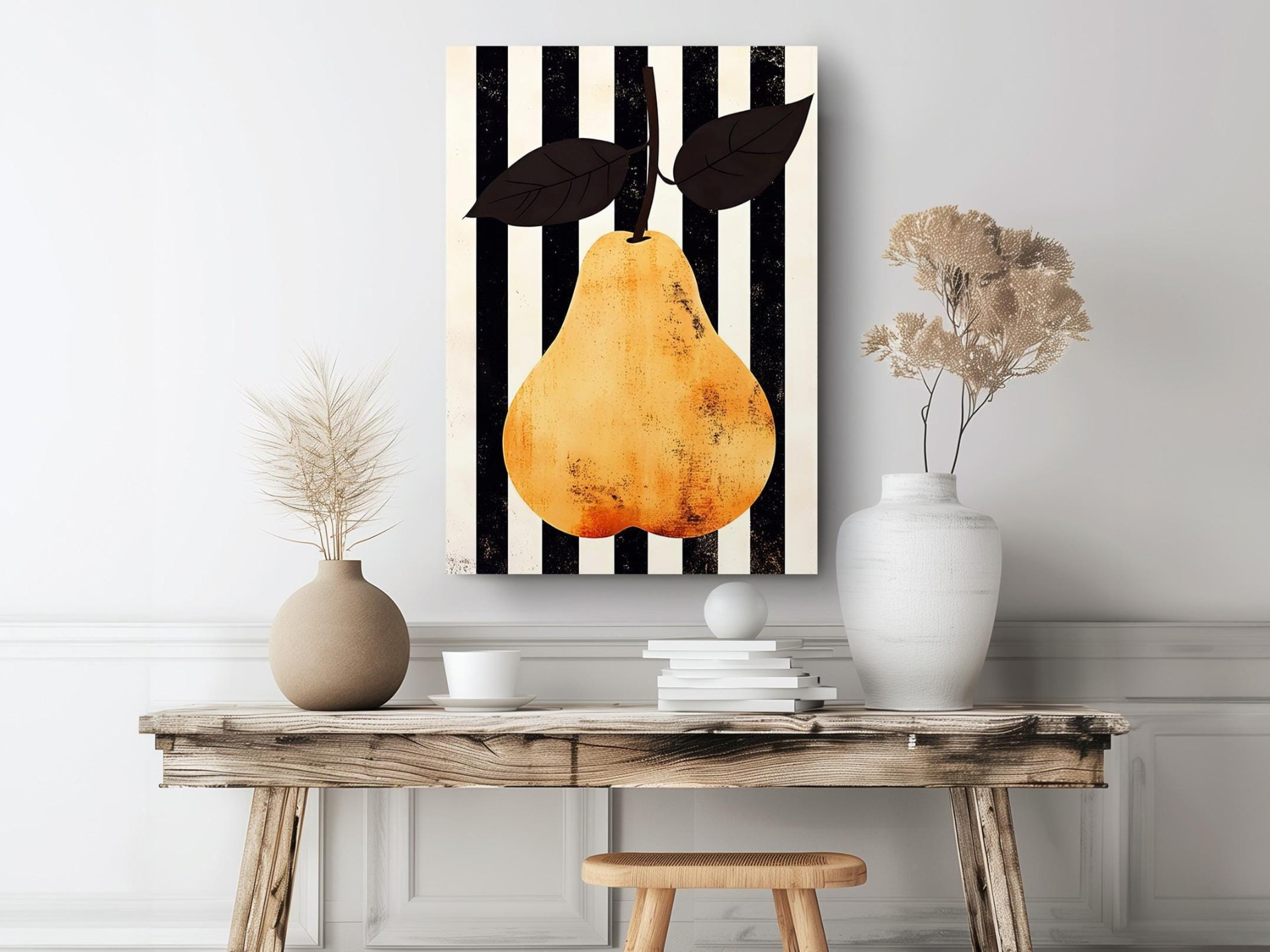 Golden Pear Kitchen Canvas Wall Art