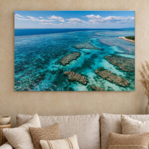 Great Barrier Reef Aerial Canvas Wall Art