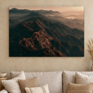 Great Wall of China Sunset Canvas Wall Art