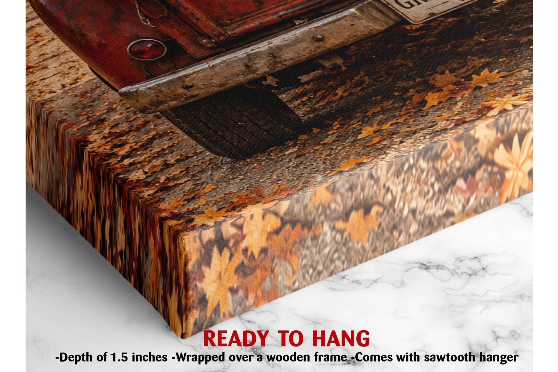 Harvest Blessings Red Truck Fall Canvas Wall Art