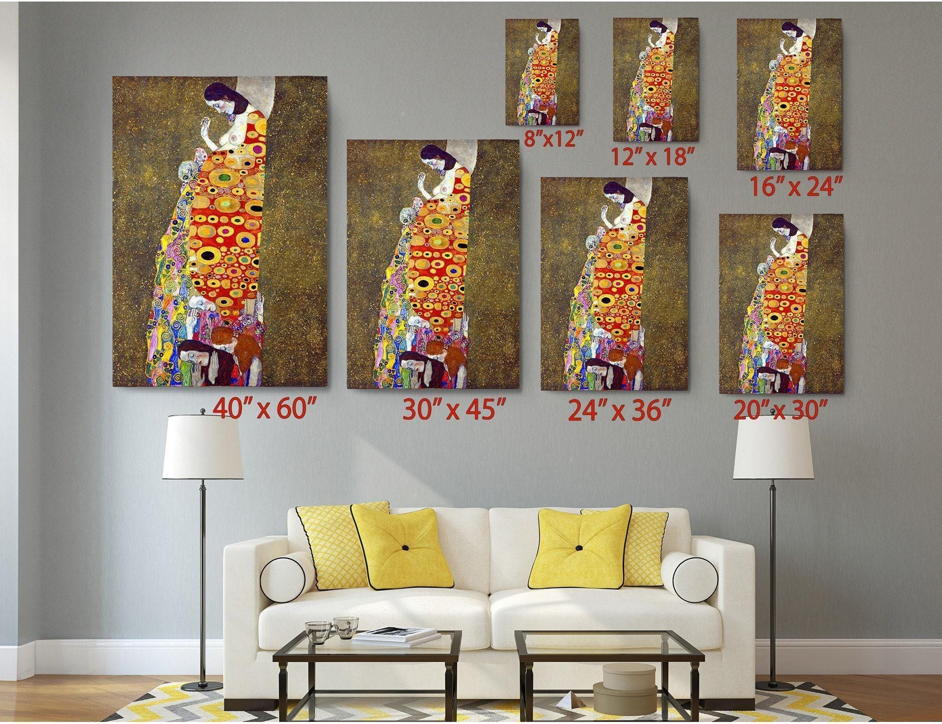 Hope II by Gustav Klimt Canvas Wall Art