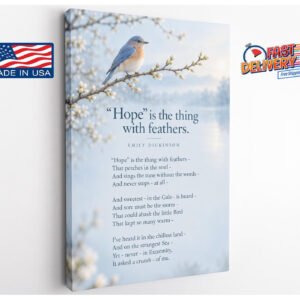 Hope Is the Thing With Feathers Poem Canvas Wall Art
