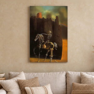 Horseman of Death Skeleton Horse Canvas Wall Art