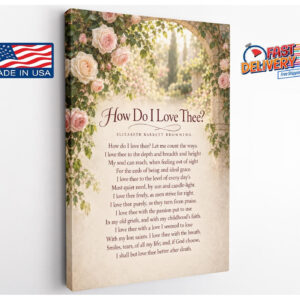 How Do I Love Thee Poem Canvas Wall Art