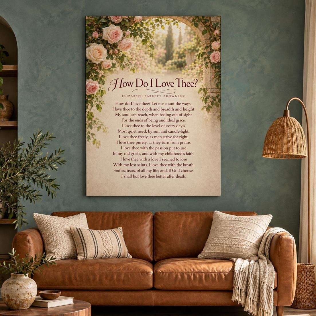 How Do I Love Thee Poem Canvas Wall Art