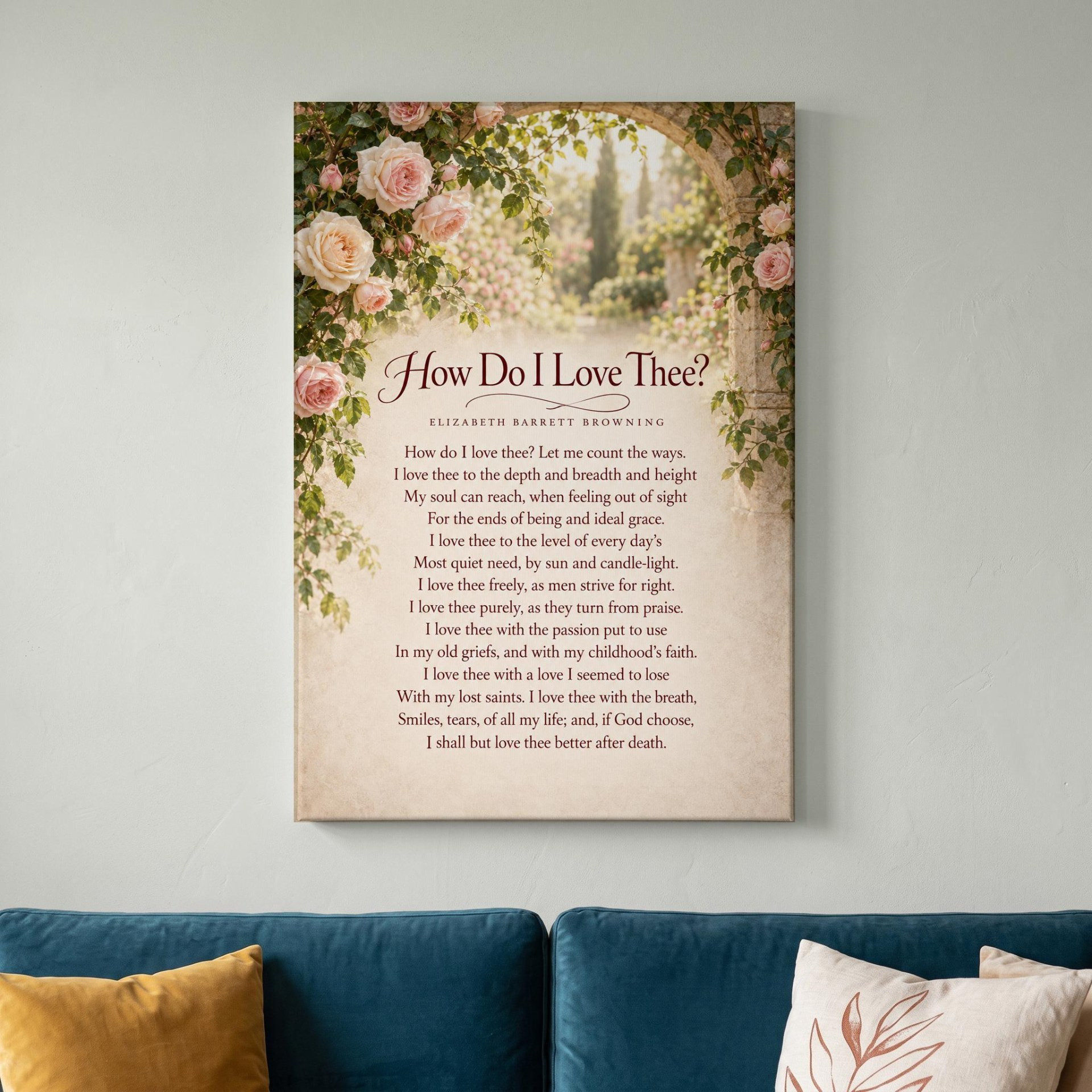 How Do I Love Thee Poem Canvas Wall Art