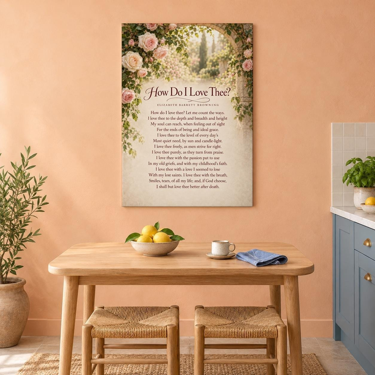How Do I Love Thee Poem Canvas Wall Art