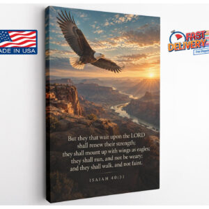 Isaiah 40:31 Bald Eagle Canvas Wall Art