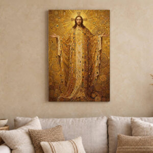 Jesus Christ Gold Portrait Canvas Wall Art
