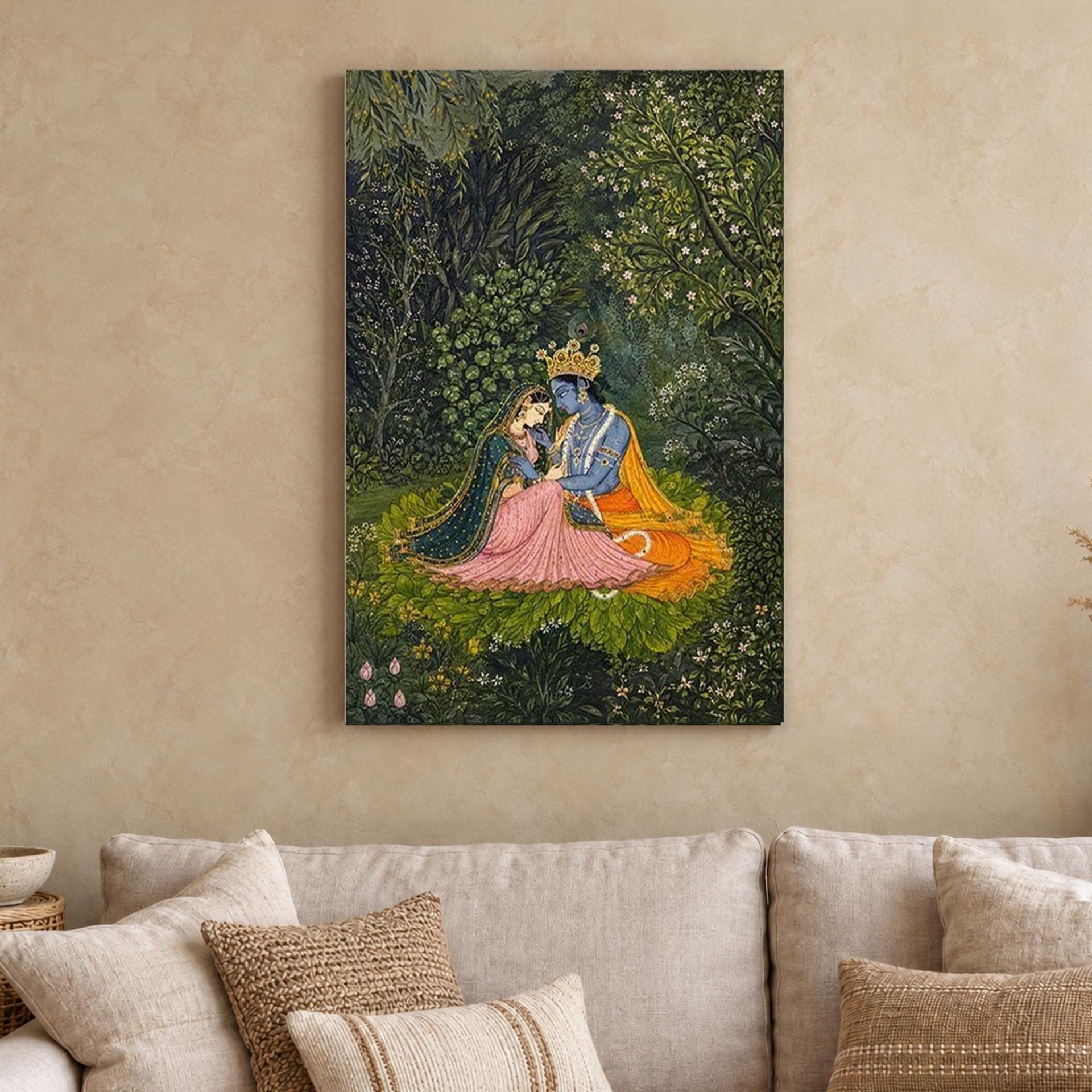 Krishna and Radha Canvas Wall Art