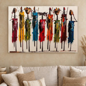 Maasai Women Colorful Canvas Wall Art
