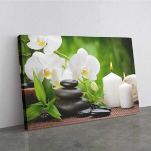 Massage Hot Stones Effect Wall Art Canvas Print