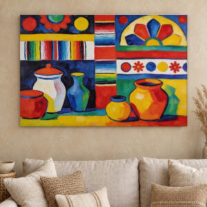 Mexican Pottery Colorful Canvas Wall Art
