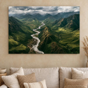 New Zealand River Valley Canvas Wall Art